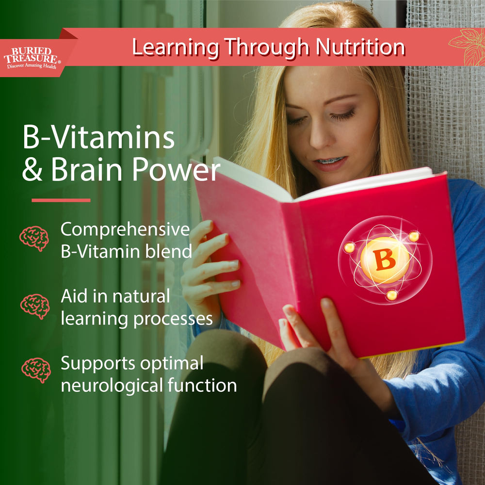 Buried Treasure Added Attention ingredients panel highlights phosphatidylserine and lemon balm for calm study.