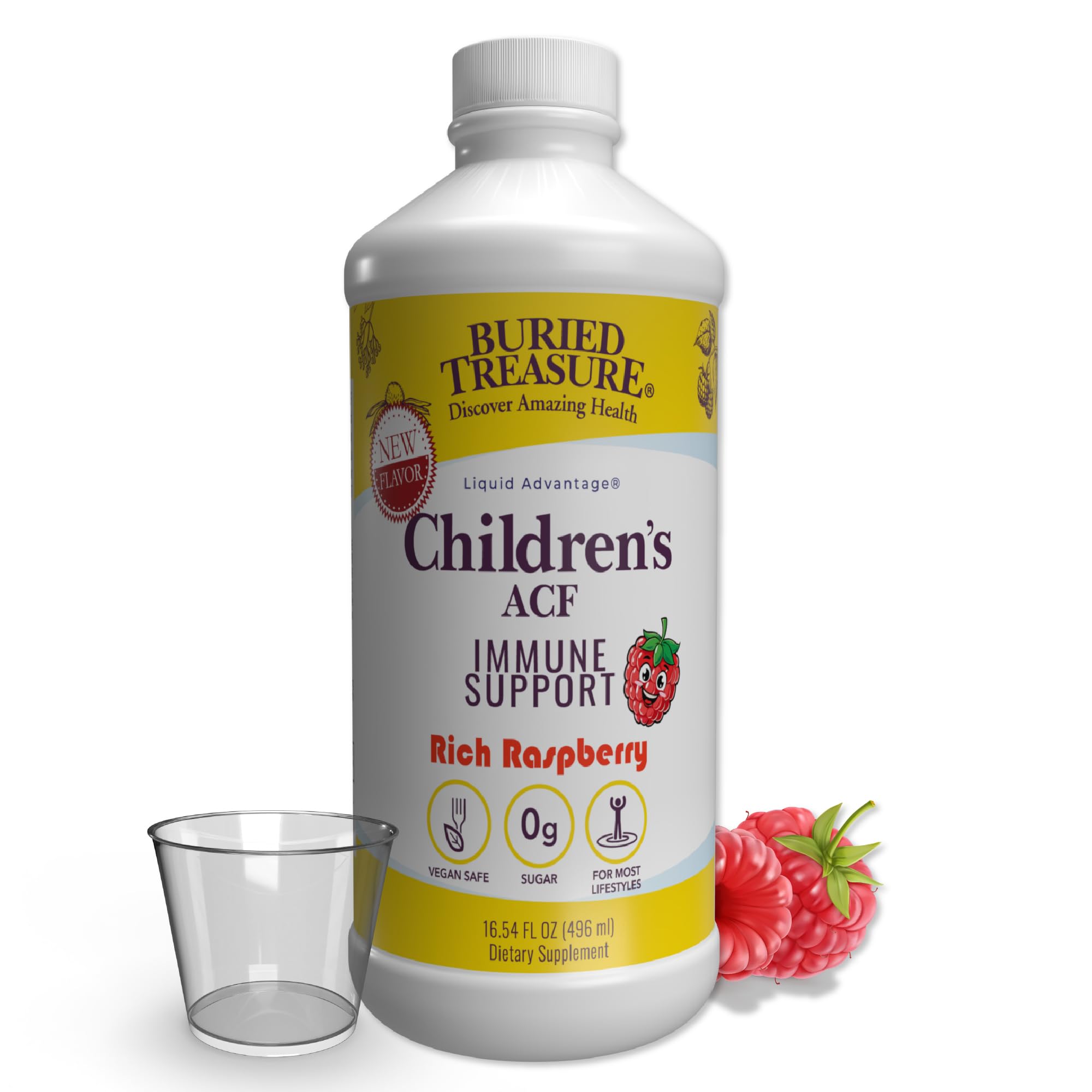 Buried Treasure Children’s ACF Dose bottle pour supports precise, kid-friendly dosing at home