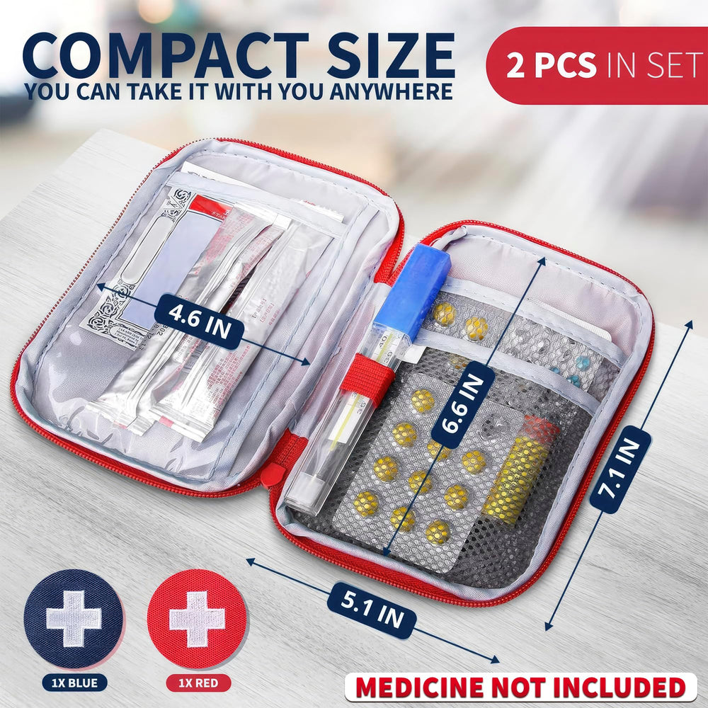 BURIUS travel first aid bag red for color-coded home and travel kits.