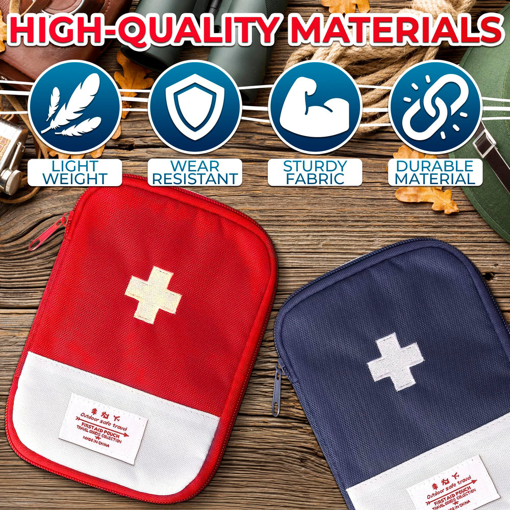 BURIUS two-pack first aid bags help separate items for easy packing.