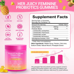 BURMINY Her Juicy gummies close-up with pineapple flavor for easy daily care.