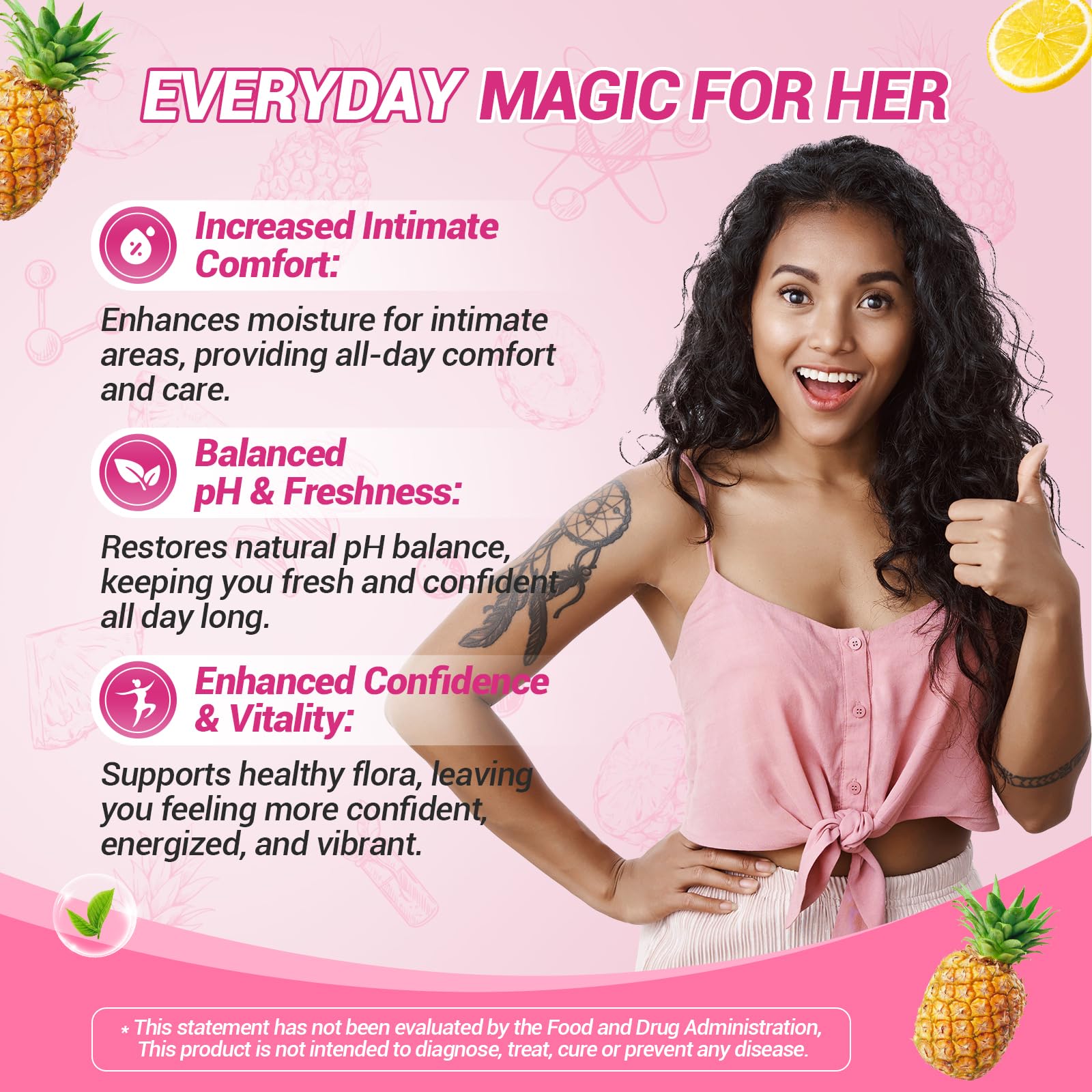 BURMINY slippery elm ingredient highlights gentle daily feminine support.