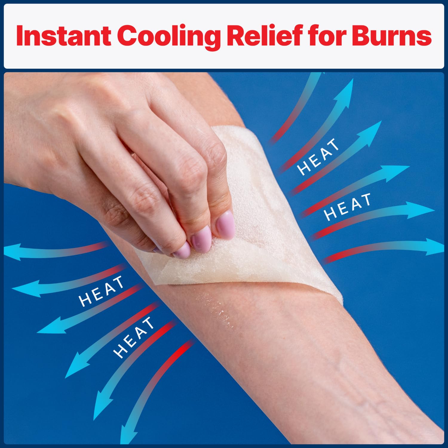 BurnFix hydrogel pad non-adherent for easy removal from delicate burn areas