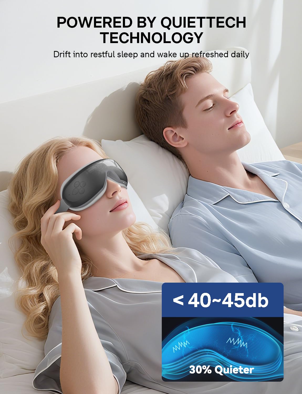 Burrki Eye Massager adjustable headband for a secure fit.