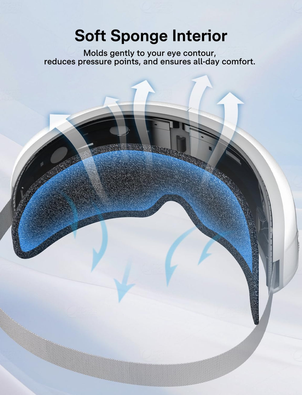 Burrki Eye Massager features Bluetooth and music for a calm session.