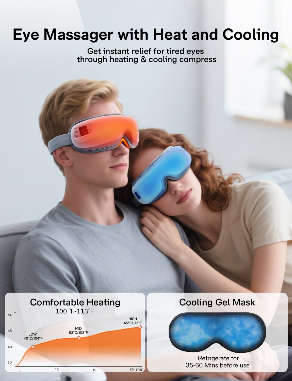 Burrki Eye Massager with cooling gel mask ready to chill for refreshing sessions.