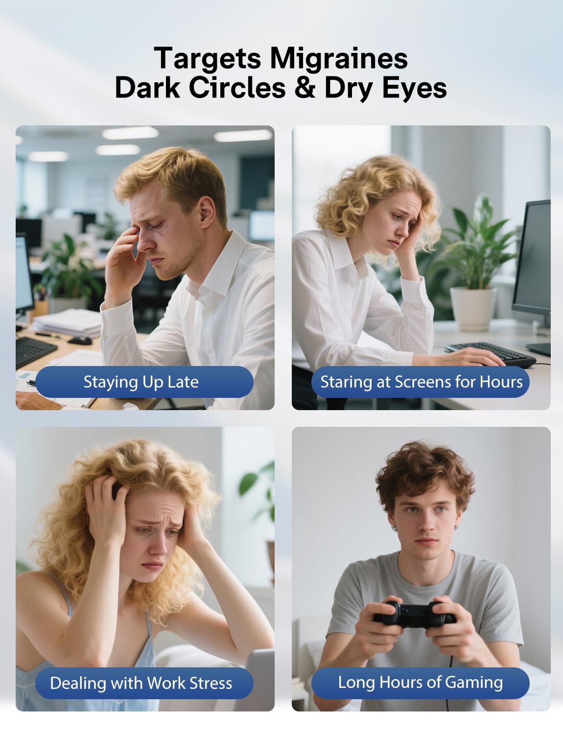 Burrki Eye Massager folds flat for travel and on-the-go use.