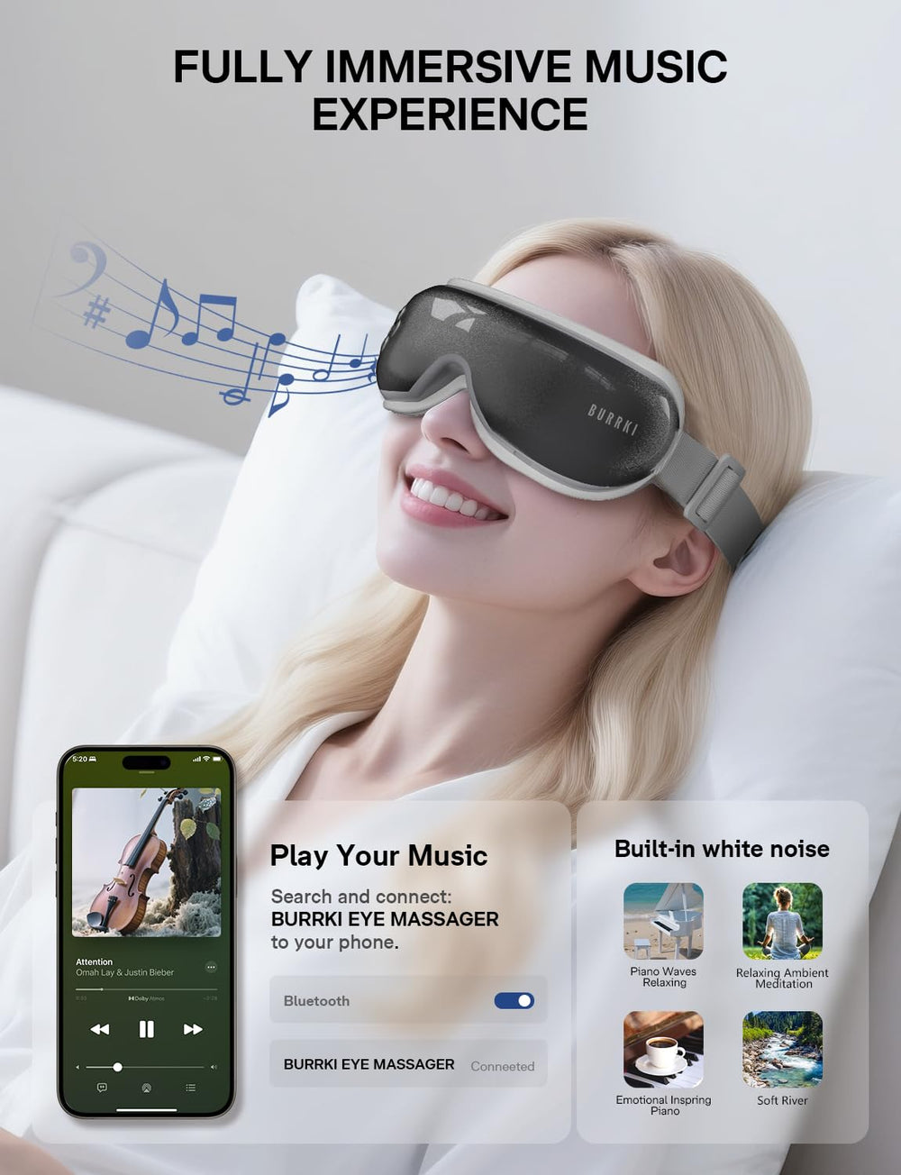 Burrki Eye Massager folded compact for travel and storage.