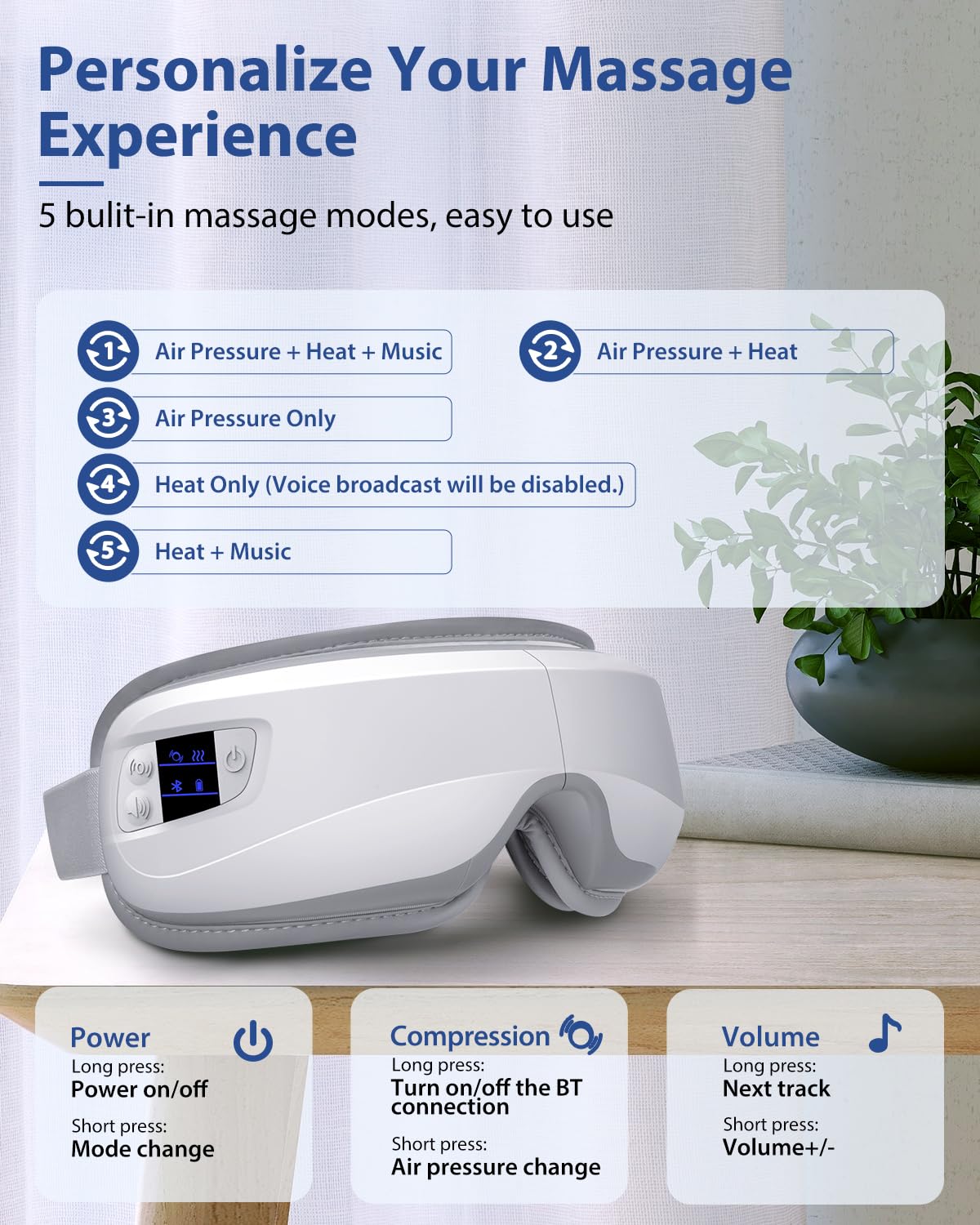 Burrki Eye Massager folds flat for easy packing and travel.