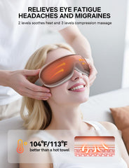 Burrki Eye Massager heat mode in action for puffiness relief.