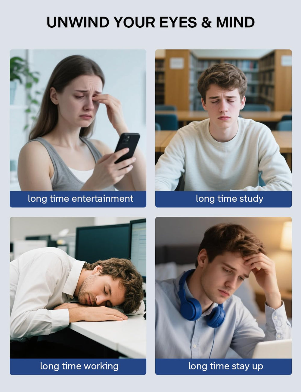 Burrki Eye Massager offers possible migraine relief after long screen time
