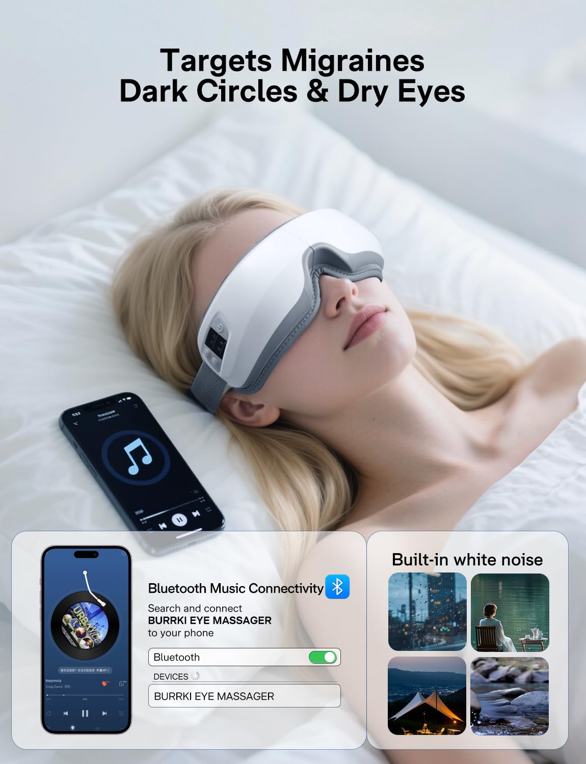 Burrki Eye Massager operates quietly for undisturbed relaxation during use.