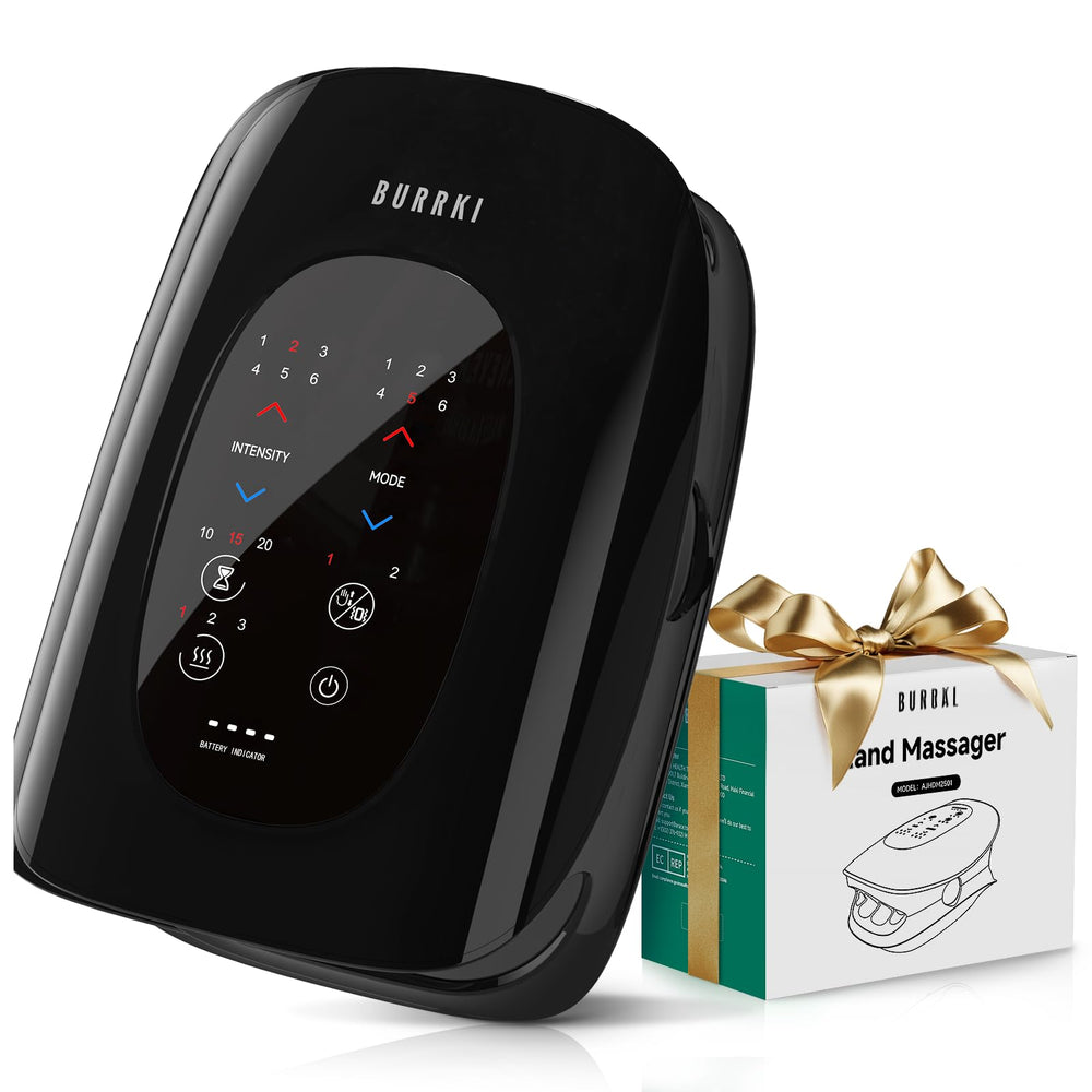 Burrki hand massager finger stretch focuses on gentle finger traction for flexibility