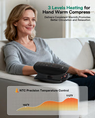 Burrki hand massager heat therapy provides soothing warmth for tired hands
