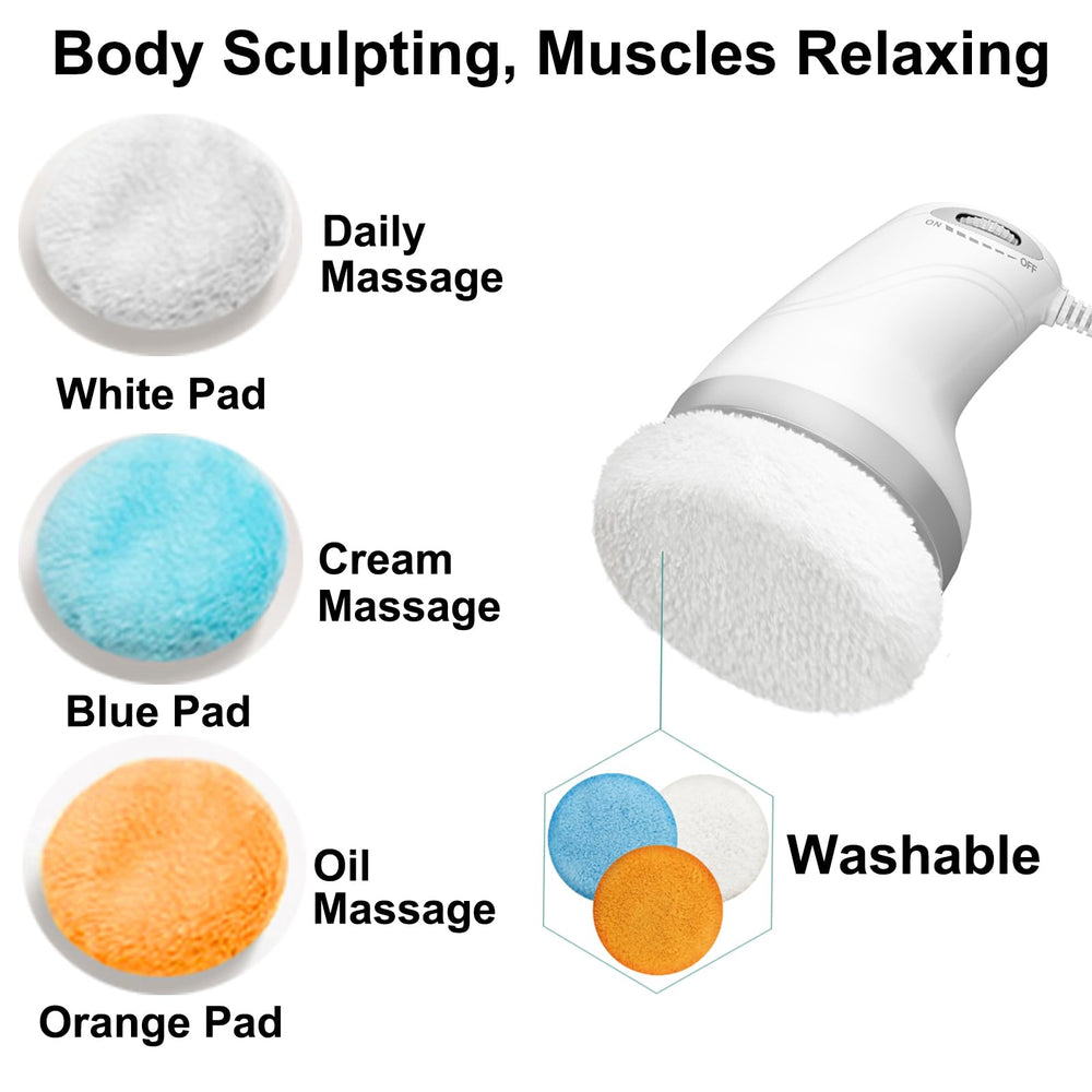 Full-body massage capability image emphasizes back, abdomen, and leg treatment areas