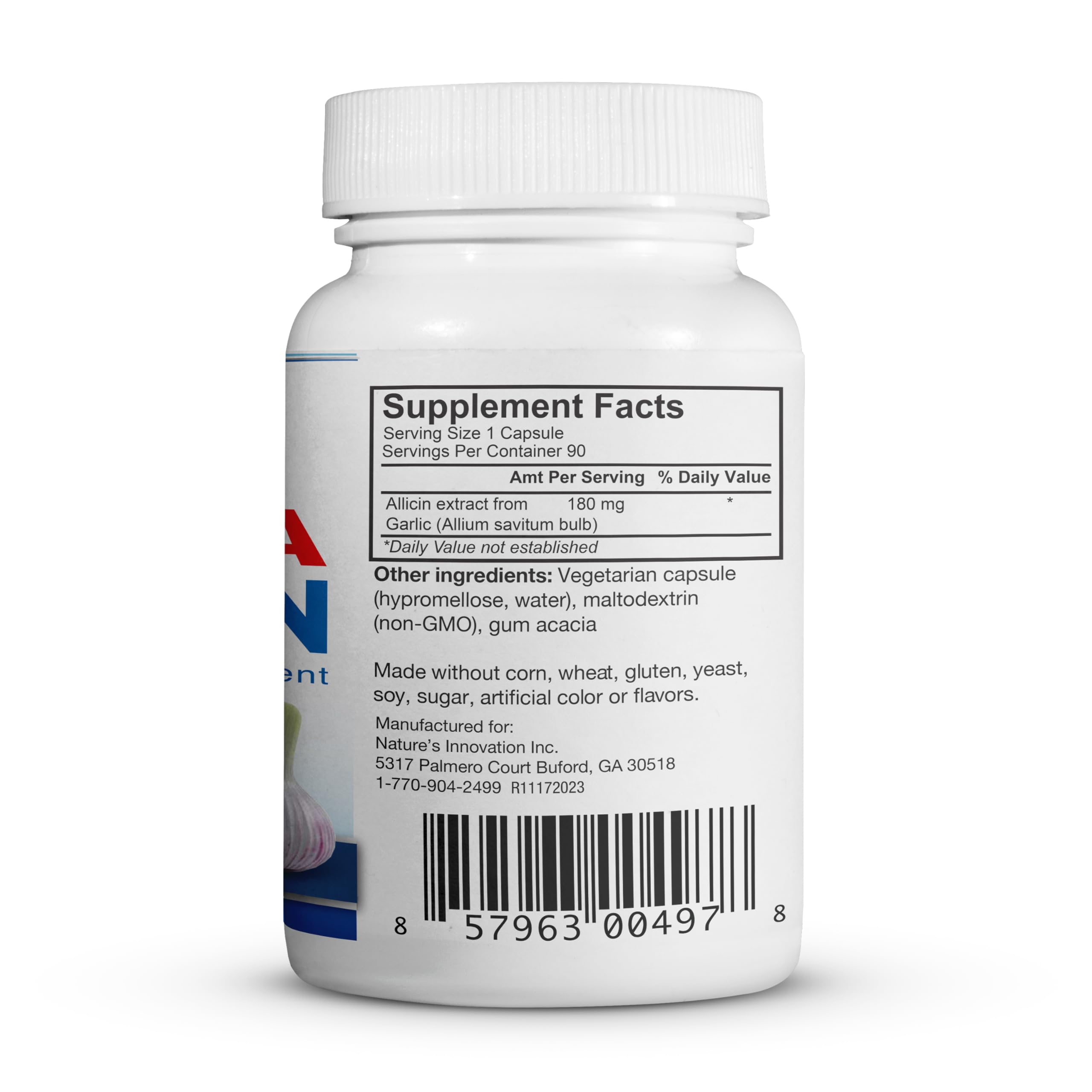 BuyNaturally Odor-controlled allicin capsule pack highlighting convenient daily use.
