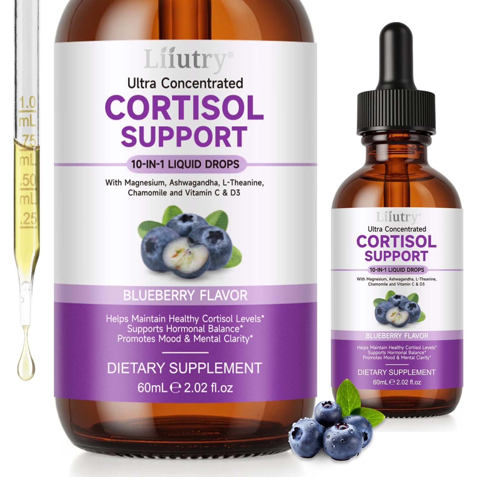 Buyourtaste cortisol liquid drops bottle for daily balance and mood support.