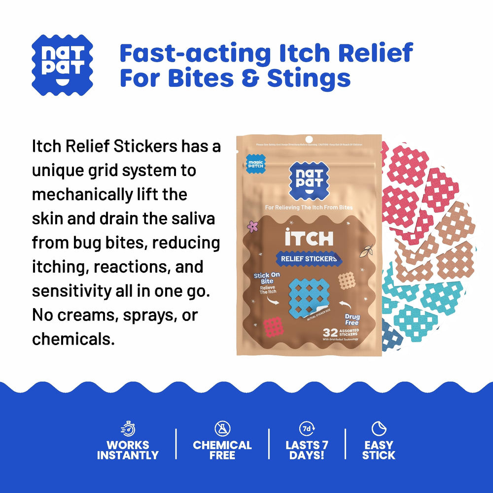 BuzzPatch NATPAT Magic Patch on a tick bite provides discreet, portable relief