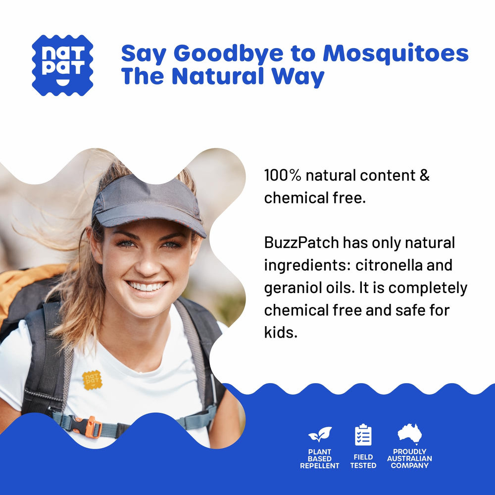 BUZZPATCH NATPAT resealable packet with extras emphasizes easy storage