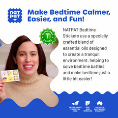 BuzzPatch NATPAT Sleepy Patch on pajamas calms the nervous system before sleep.
