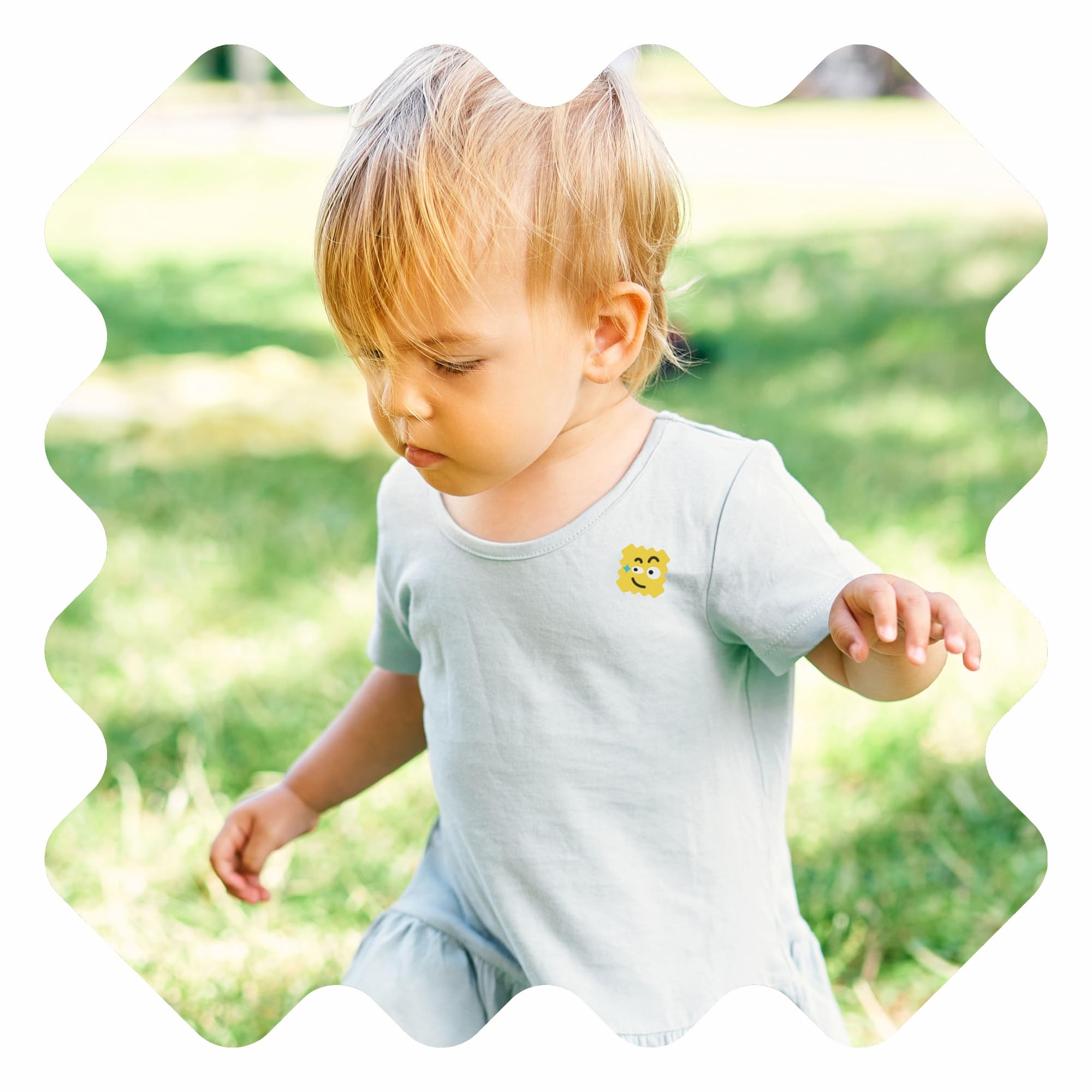 BUZZPATCH NATPAT Sticker on arm demonstrates easy application for kids.