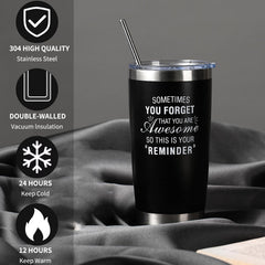 BVHDIA 20oz insulated tumbler keeps drinks cold or hot during outings