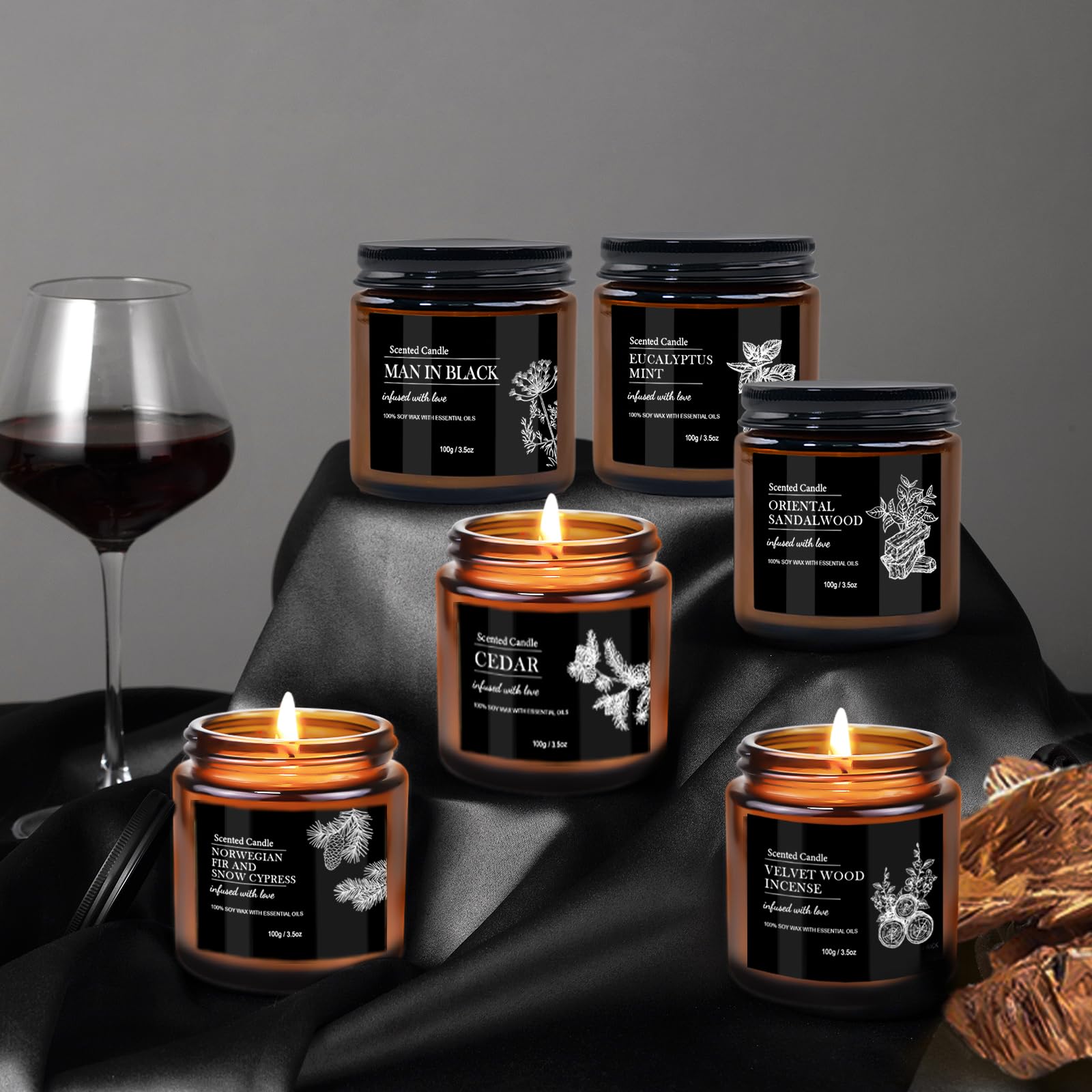 BVHDIA norwegian fir snow cypress candle for a nature-inspired room vibe.