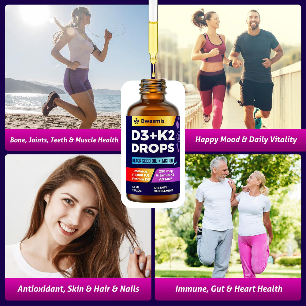 Bwasmis label close-up showing D3 K2 potency