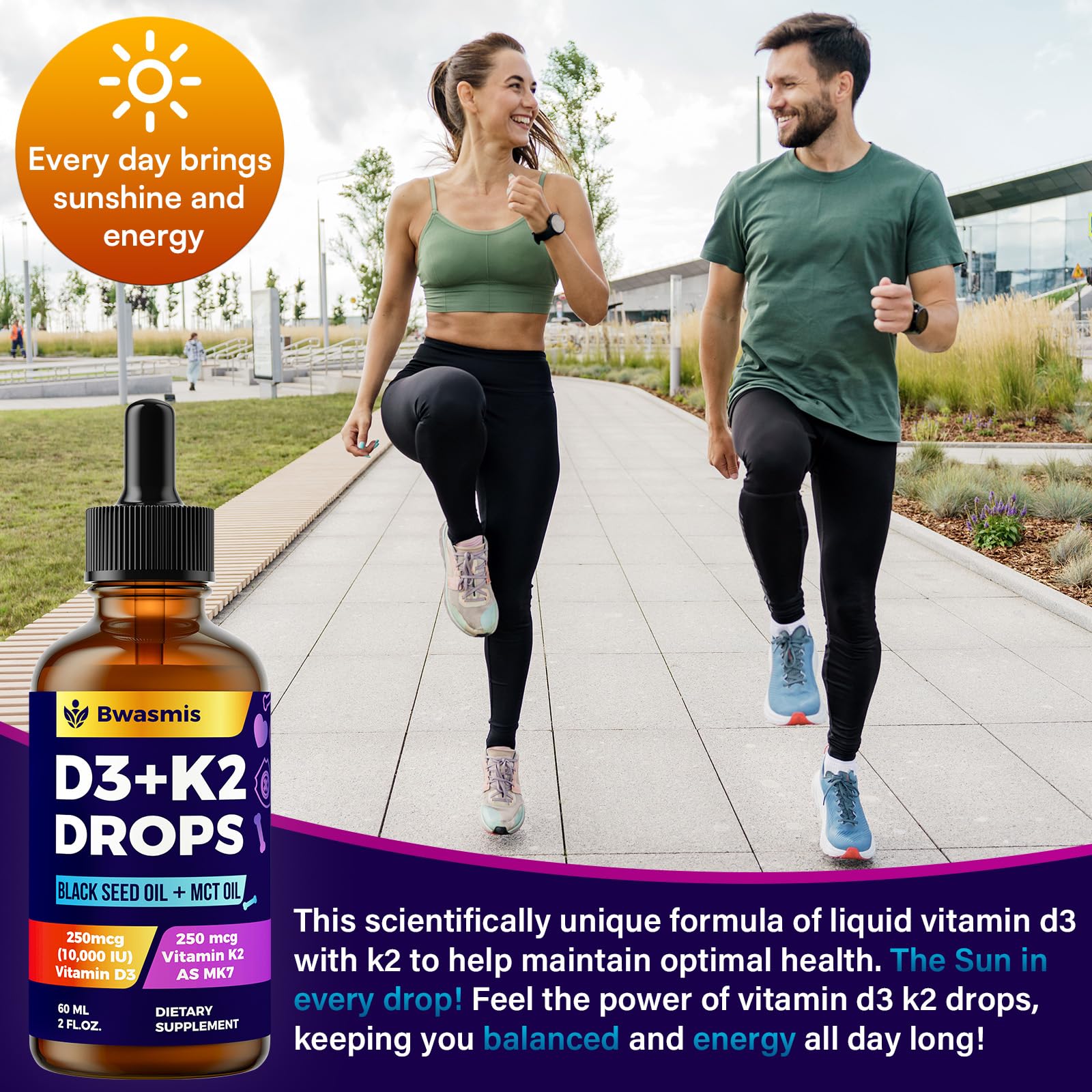 Bwasmis bottle in a daily wellness scene promoting energy balance