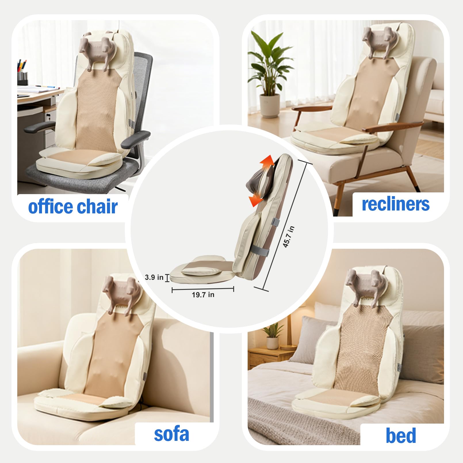 BWPIWPR full-back massager delivers broad back relaxation at home or office.