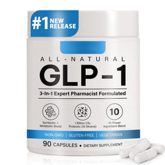 BXRUIAGN GLP1 supplement bottle close-up highlighting the high-fiber formula.