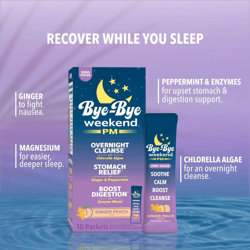 Glass of Bye-Bye Weekend PM prepared for a calm digestion-friendly night