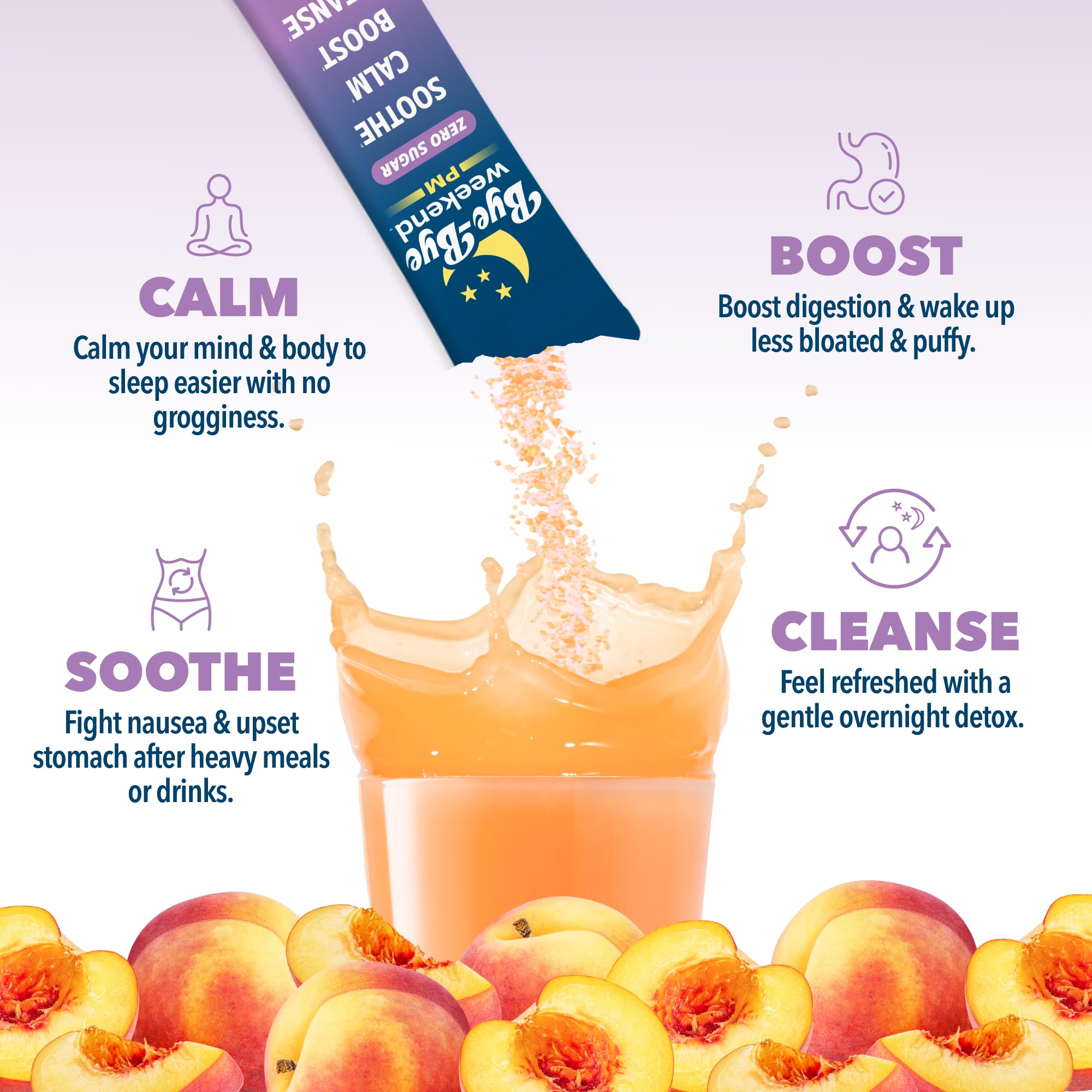 Enzyme-rich Bye-Bye Weekend PM formula label highlighting digestive support