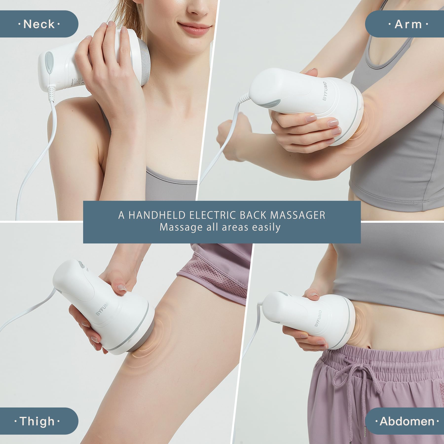 BYFUMO cellulite massager mesh cover protects hair and skin during use.