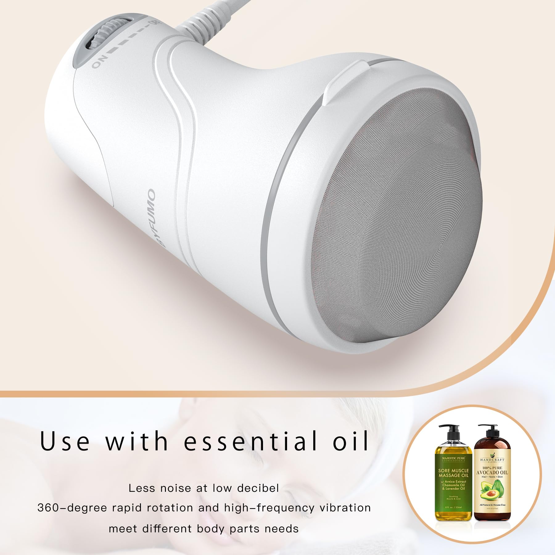 BYFUMO cellulite massager speed switch enables gentle to intense sessions.