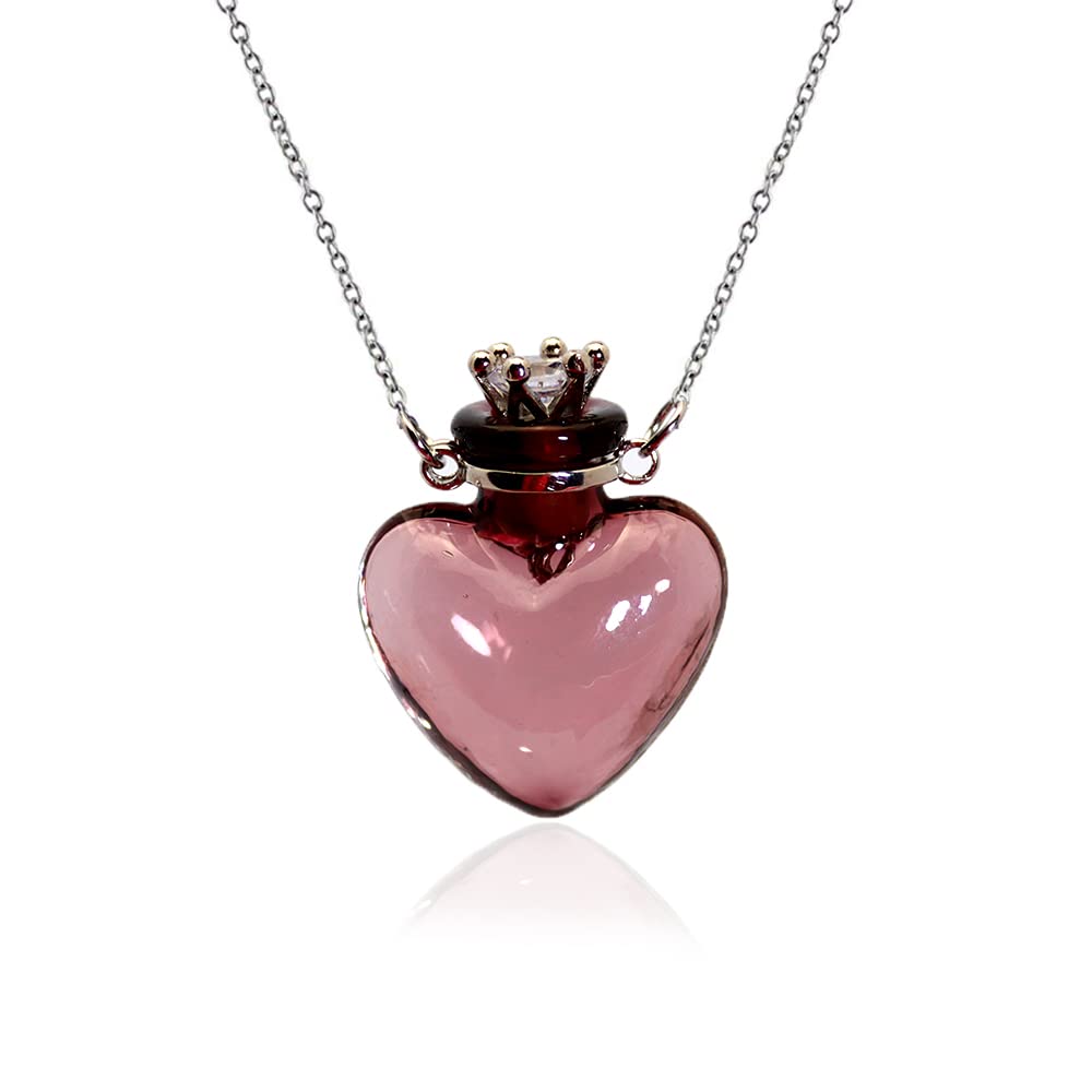 Bysxny colorful heart vial necklace in dark purple ideal for keeping keepsakes.