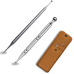 BYYDDIY stainless steel dual head facial tool, top view, for targeted facial massage