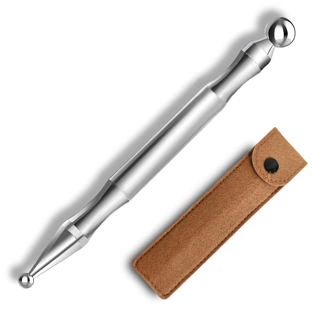 BYYDDIY stainless steel dual-head tool for precise reflexology on face and body.