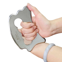 BYYDDIY stainless steel massage scraper tool front view for ergonomic use