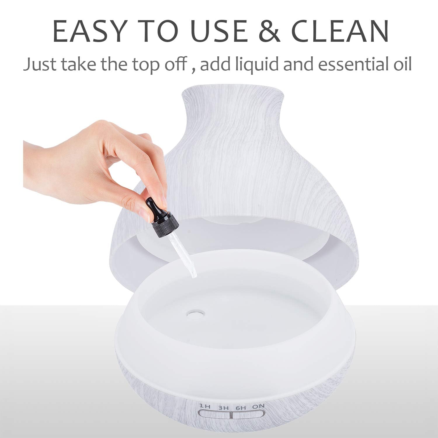 BZseed Aromatherapy Diffuser timer settings show flexible operation.