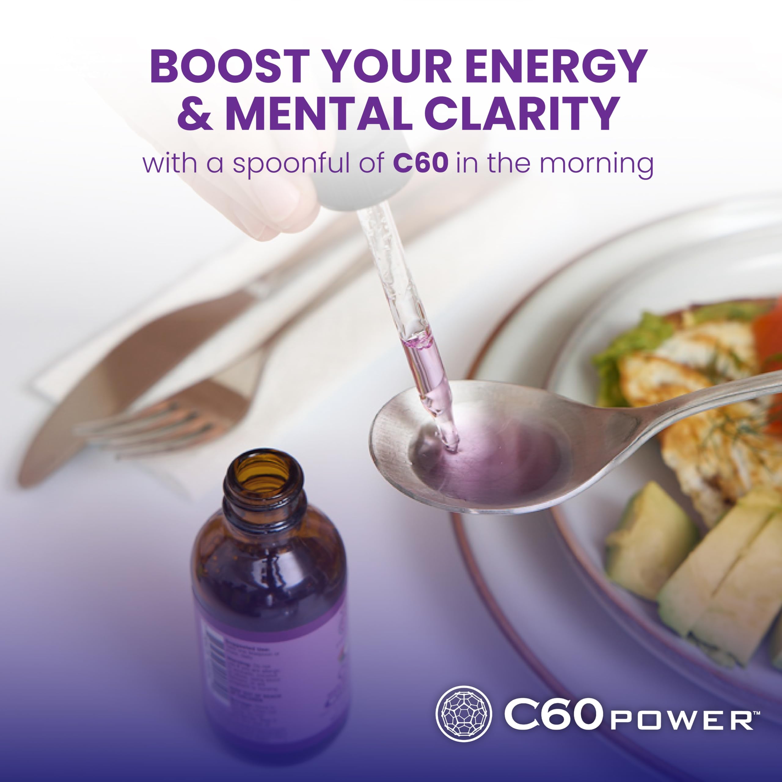 C60 Purple Power product card display emphasizing premium formulation