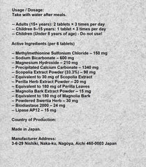 Cabaginn α+ packaging display highlighting natural digestive support