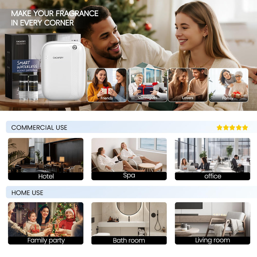 CACAFSFY diffuser demonstrates large-room coverage in a spacious area
