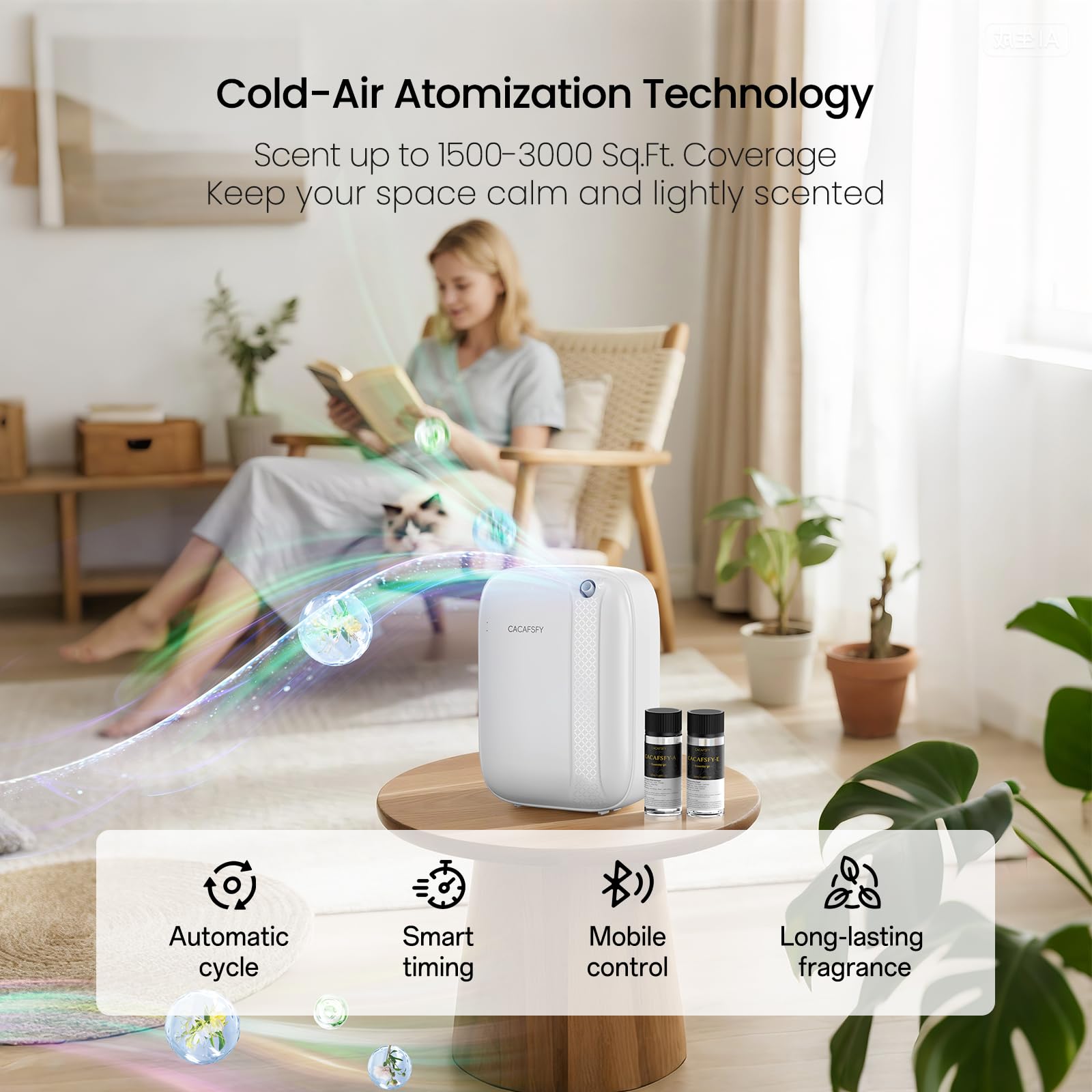 CACAFSFY wall-mounted diffuser design saves space and diffuses evenly
