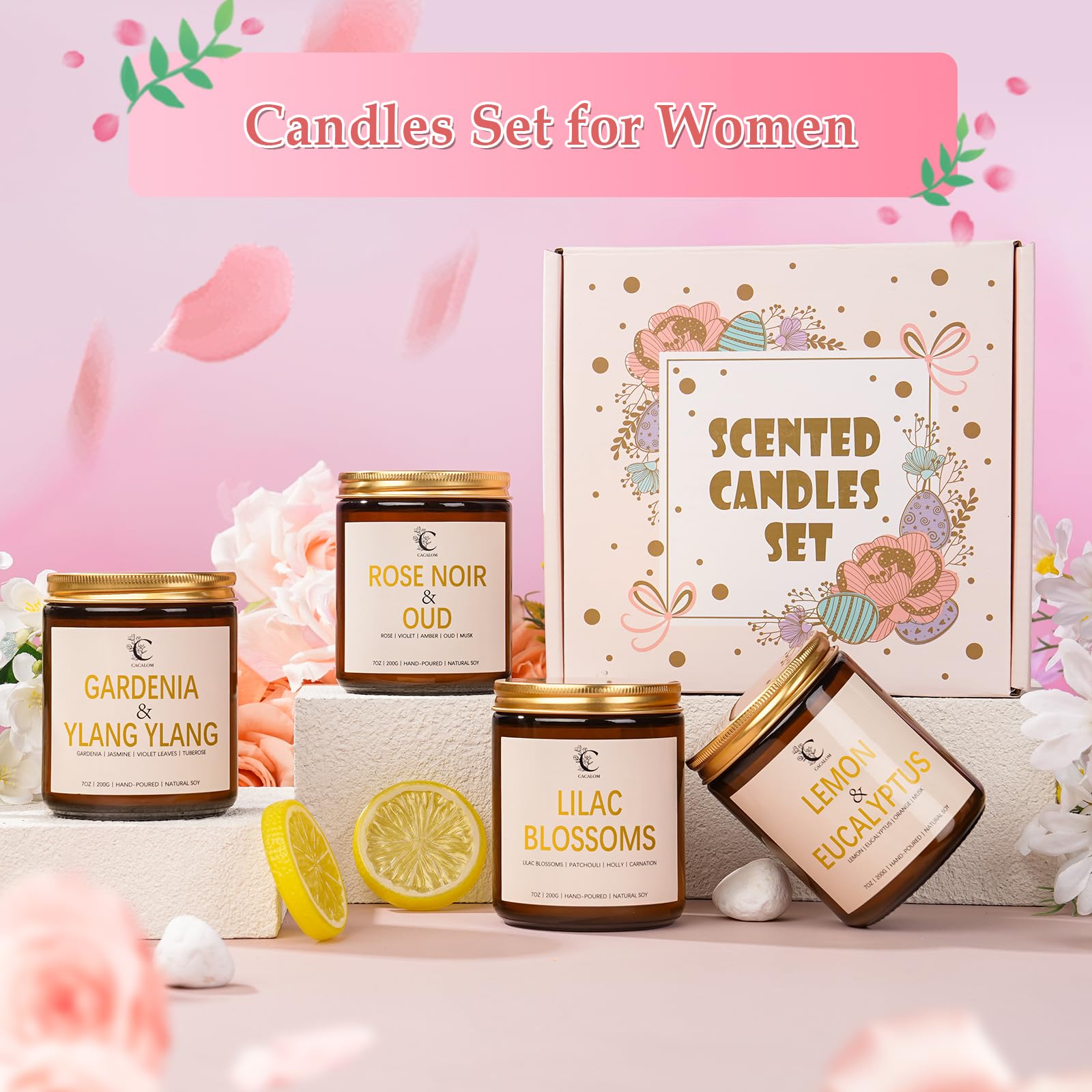 CACALOM chamomile carnation candle supports calm night moments.