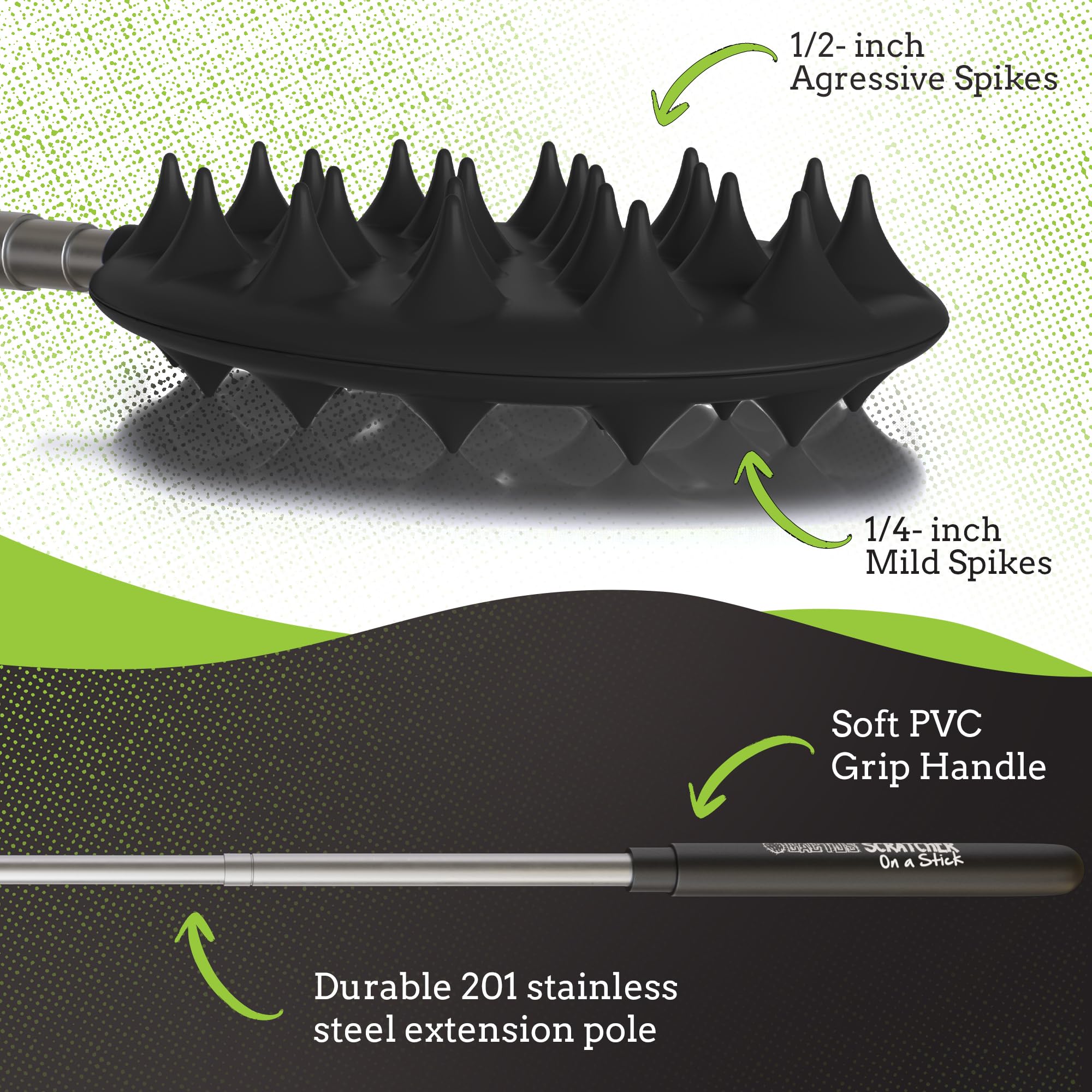 Cactus Scratcher compact keychain design attached to a bag for on-the-go relief