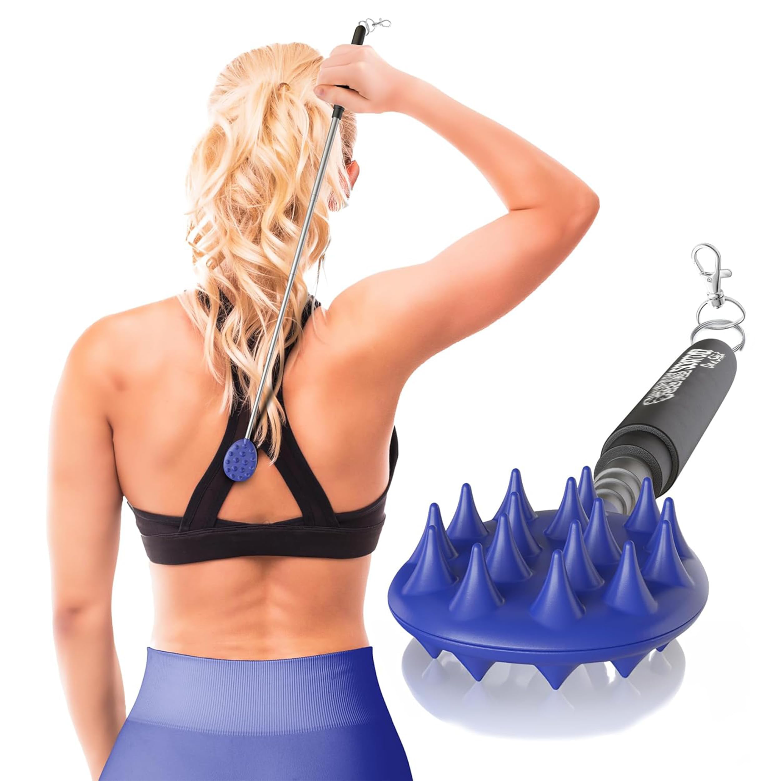 Cactus Scratcher extendable back scratcher reaches shoulder blades with smooth telescopic action.