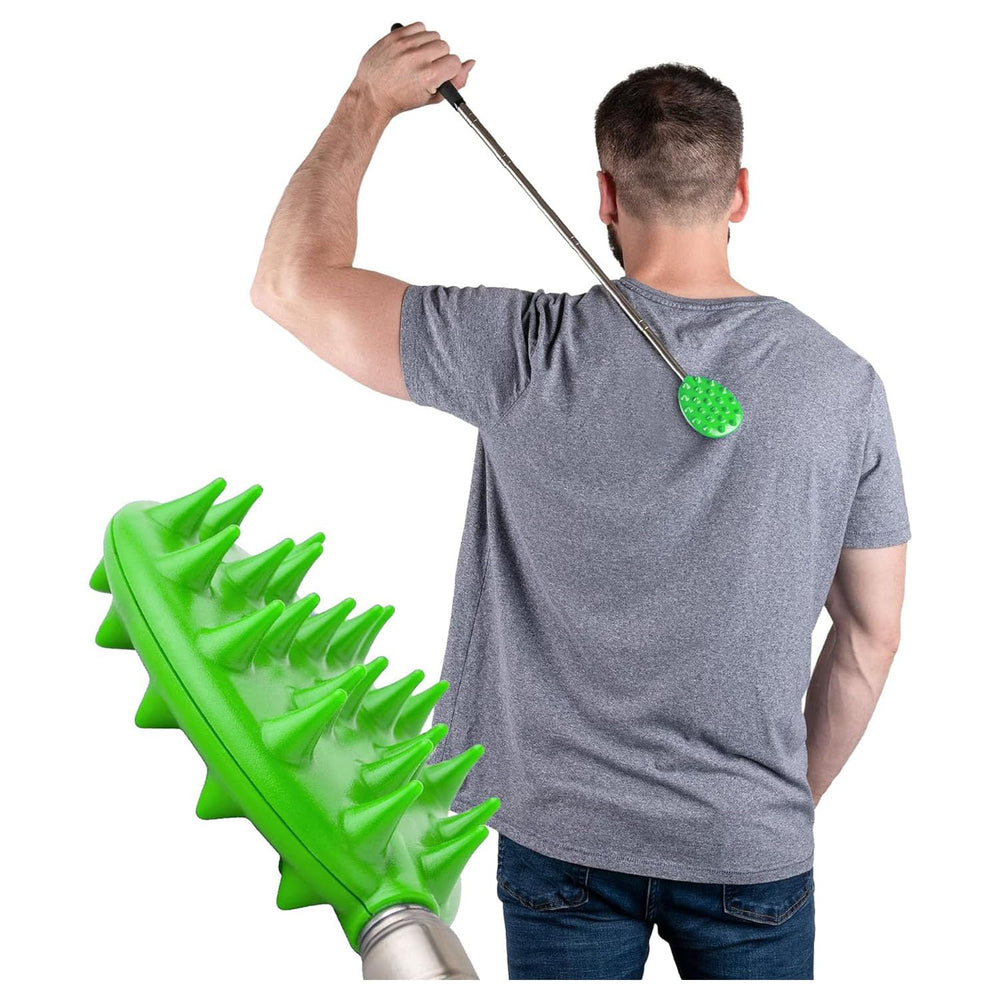 Cactus Scratcher extendable back-scratcher fully extended for hard-to-reach spots.