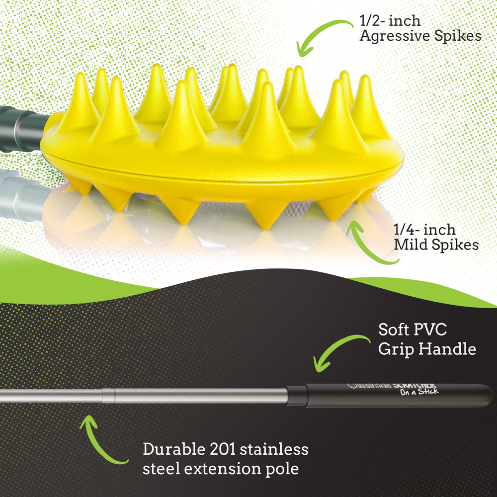 Cactus Scratcher extendable back scratcher dual-ended design for light and deep relief.