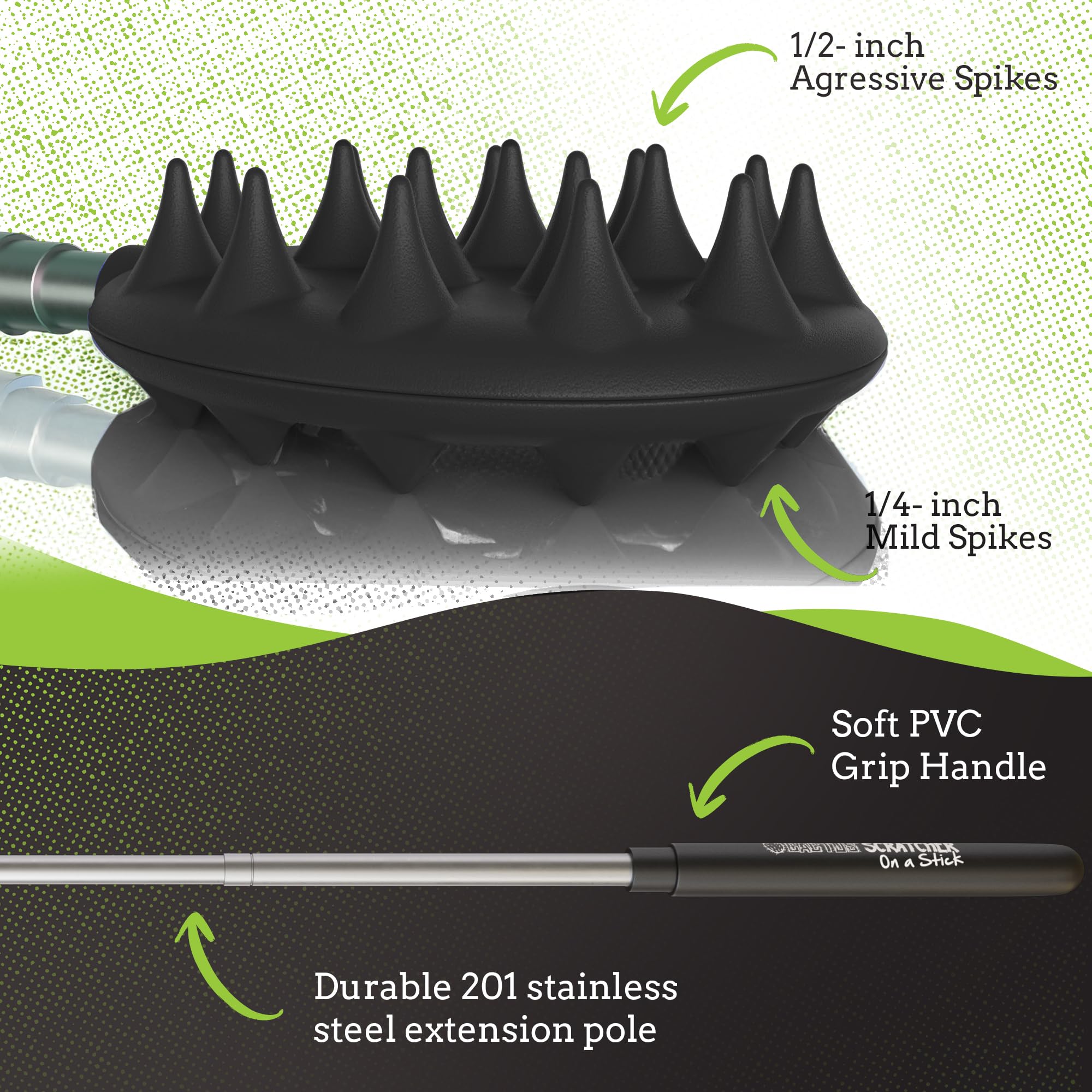 Cactus Scratcher back scratcher with dual ends for gentle and deep scratching